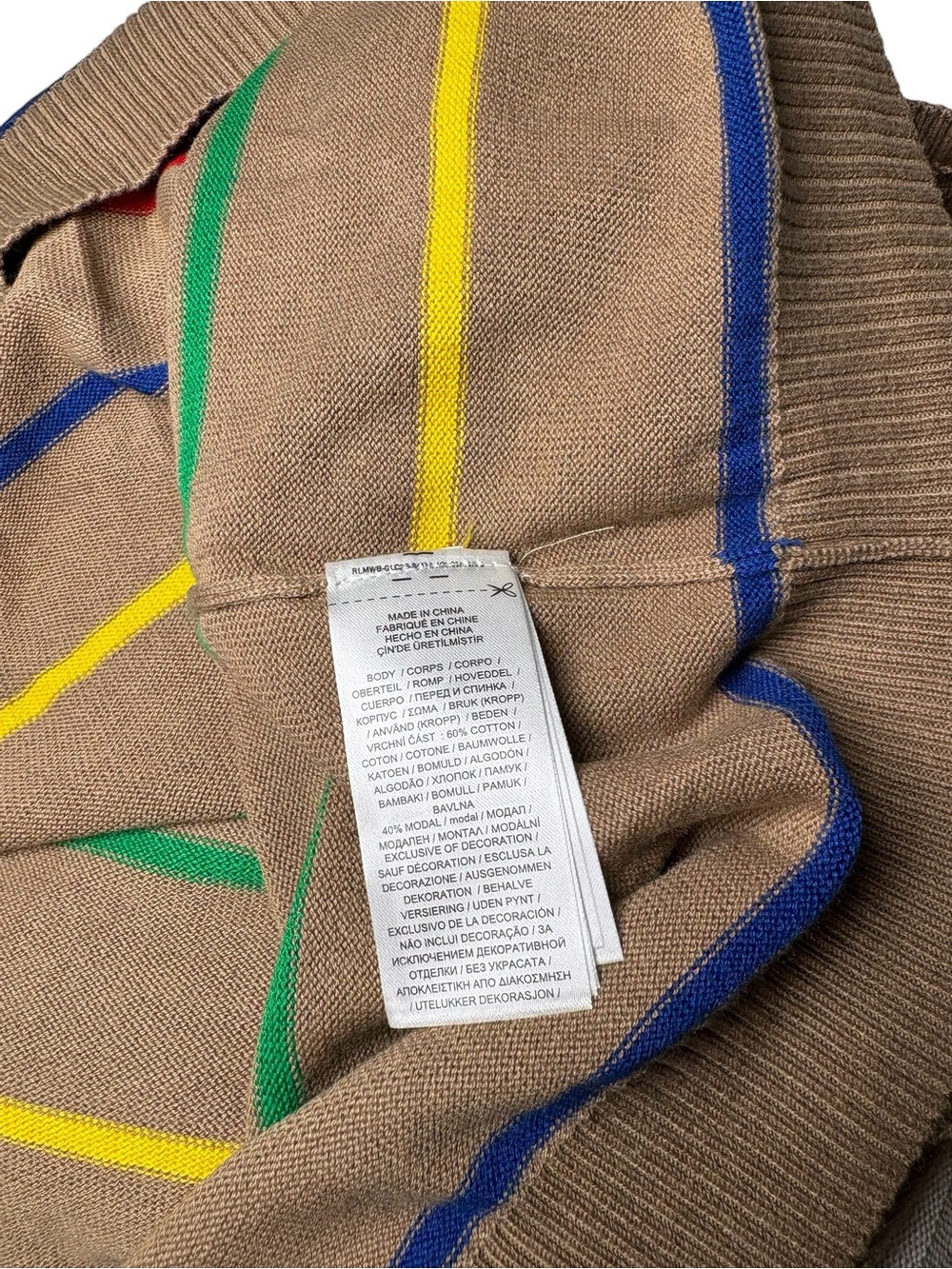 Lauren Ralph Lauren Rainbow Stripe Sweater XXL Cotton Modal Lightweight - Picture 6 of 6